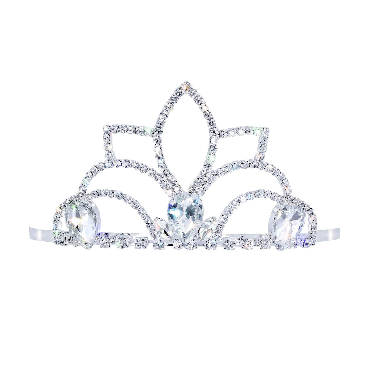 17627 Princess Fleur Tiara with Combs - 2 3/8