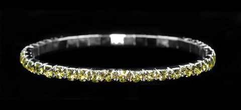 #11950-JONQUIL - Single Row Stretch Rhinestone Bracelet - JONQUIL Silver (Limited Supply) Bracelets Rhinestone Jewelry Corporation