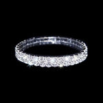 15951XS Two Row Stretch Rhinestone Bracelet -  Crystal  Silver Bracelets Rhinestone Jewelry Corporation