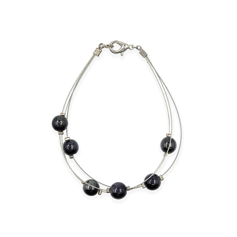 #17400 - Cable Wire Jet Bead Bracelet (Limited Supply) Bracelets Rhinestone Jewelry Corporation