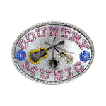 #17520 - Country Music Western Buckle - 2.75 (H) x 3.75 (W) (Limited Supply) Buckles & Slides Rhinestone Jewelry Corporation