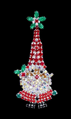 #14339 - Jolly Santa Pin Christmas Jewelry Rhinestone Jewelry Corporation