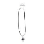 #17433 - Metal Cross with Black Stone Necklace (Limited Supply) Christmas Jewelry Rhinestone Jewelry Corporation