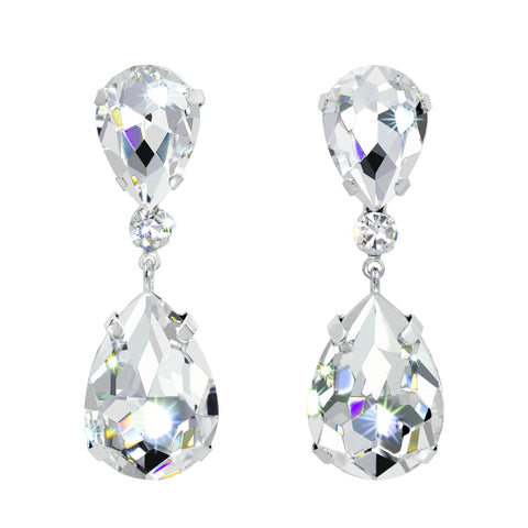 #15331 - Large Pear Drop Crystal Earrings Earrings - Dangle Rhinestone Jewelry Corporation