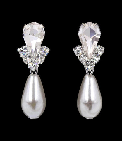 #5538 Pear and V Crystal Earring Earrings - Dangle Rhinestone Jewelry Corporation