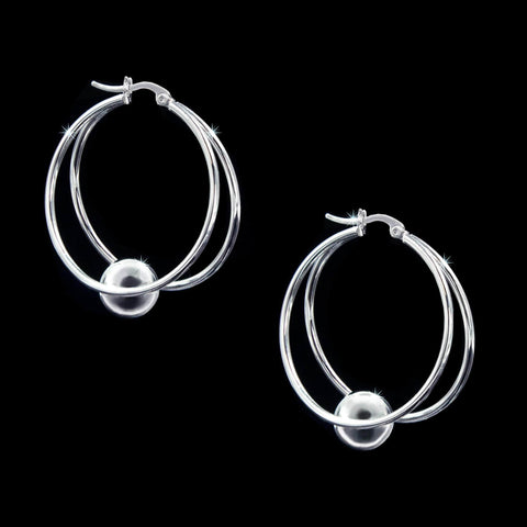#17385 - Trapeze Hoop Earring - 1.75" tall Earrings - Hoop Rhinestone Jewelry Corporation