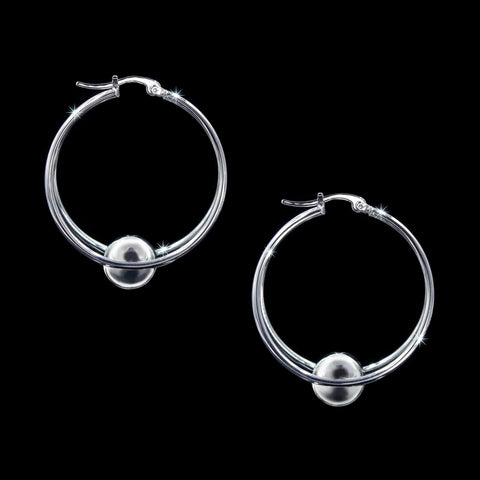 #17385 - Trapeze Hoop Earring - 1.75" tall Earrings - Hoop Rhinestone Jewelry Corporation