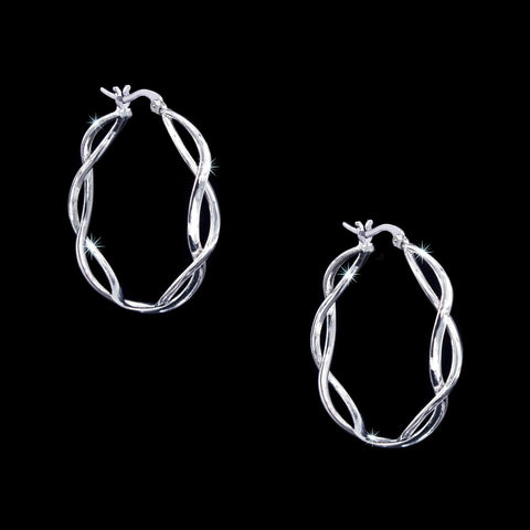 #17387 - Woven Hoop Earring - 1.5" tall Earrings - Hoop Rhinestone Jewelry Corporation
