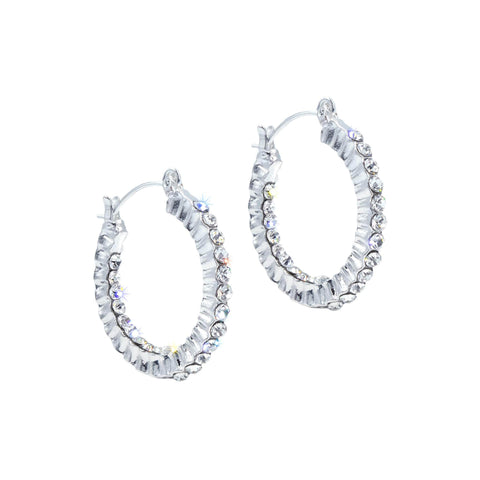 Front and Back Hoop Earrings #11074E Earrings - Hoop Rhinestone Jewelry Corporation