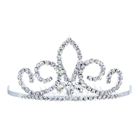 #15366 - Mini Fleur De Lis Frontal Comb Frontal Combs Rhinestone Jewelry Corporation