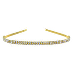 #15062G - 2 Row Headband - Gold Headbands Rhinestone Jewelry Corporation
