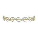 #16843G - Romance in the Hair Headband - Gold Plated Headbands Rhinestone Jewelry Corporation
