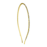 #6548G - Single Row Rhinestone Headband - Gold Plated Headbands Rhinestone Jewelry Corporation
