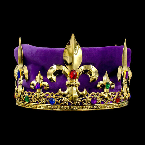 King's Crown #17360-Purple Men's Crowns and Scepters Rhinestone Jewelry Corporation
