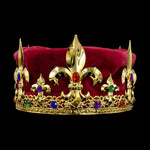 King's Crown #17360-Red Men's Crowns and Scepters Rhinestone Jewelry Corporation