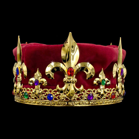 King's Crown #17360-Red Men's Crowns and Scepters Rhinestone Jewelry Corporation
