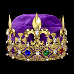 King's Crown #17404MG-PURP Multi Gold Men's Crowns and Scepters Rhinestone Jewelry Corporation