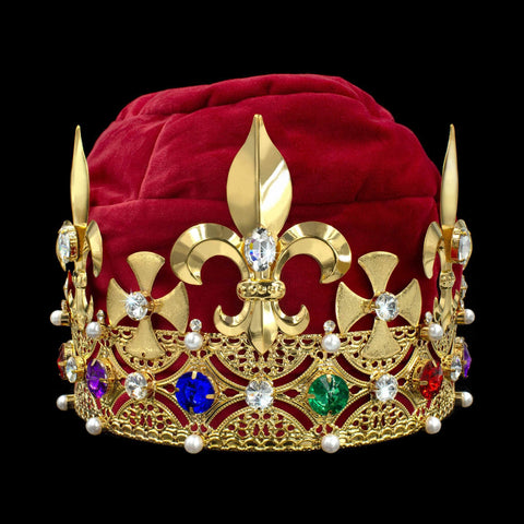 King's Crown #17404MG-RED Multi Gold Men's Crowns and Scepters Rhinestone Jewelry Corporation