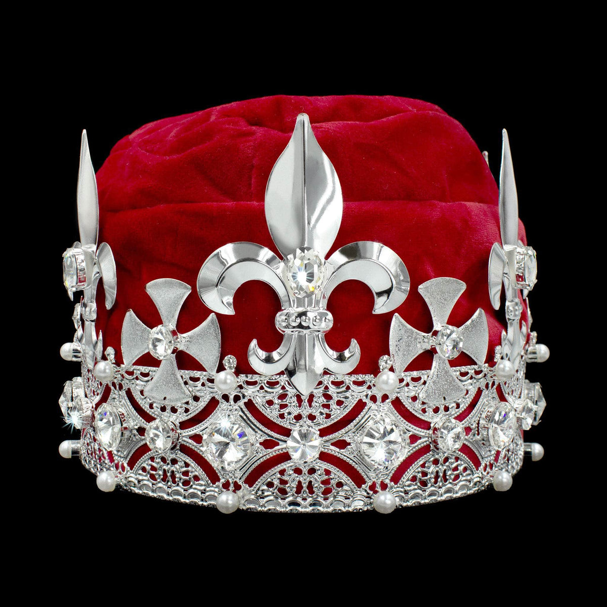 King's Crown #17404XS-RED Crystal Silver