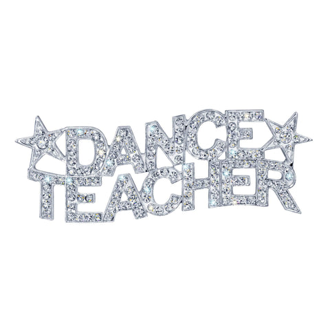 #16346 Dance Teacher with Stars Pin Pins - Dance/Music Rhinestone Jewelry Corporation