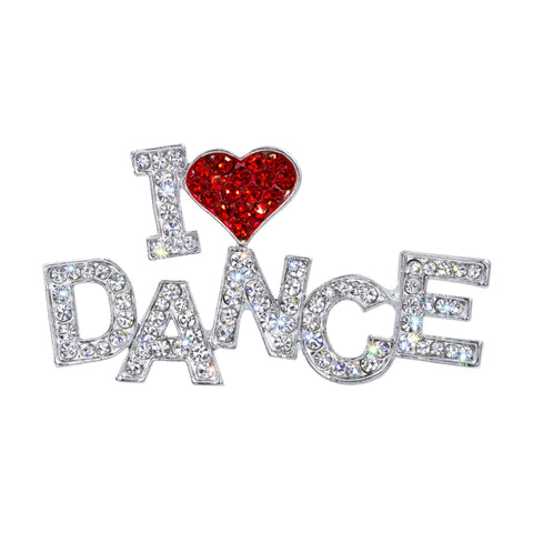 #16352 - I Love Dance Pin Pins - Dance/Music Rhinestone Jewelry Corporation