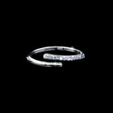 #17412 - Asymmetrical Adjustable CZ Ring Rings Rhinestone Jewelry Corporation