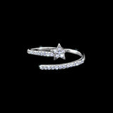 #17413 - Star Adjustable CZ Ring Rings Rhinestone Jewelry Corporation