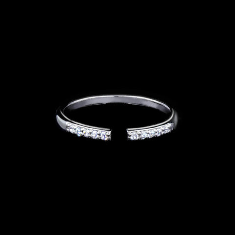 #17416 - Simple Adjustable CZ Ring Rings Rhinestone Jewelry Corporation