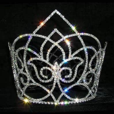 #13545 Netherland Queen Bucket Crown Tiaras & Crowns over 6" Rhinestone Jewelry Corporation