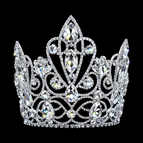 #17377 - The Serenity Tiara with Combs - 5.75" Tall Tiaras & Crowns over 6" Rhinestone Jewelry Corporation