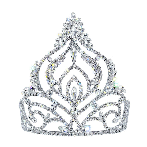 #15717 - Navette Mountain Tiara - 5.75" Tiaras & Crowns up to 6" Rhinestone Jewelry Corporation