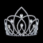 #17372 - The Evelyn Tiara with Combs - 5.25" Tall Tiaras & Crowns up to 6" Rhinestone Jewelry Corporation