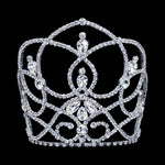 #17373 - The Camilla Tiara with Combs - 6.25" Tall Tiaras & Crowns up to 6" Rhinestone Jewelry Corporation