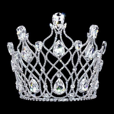 #17374 - The Francesca Tiara with Combs - 6" Tall Tiaras & Crowns up to 6" Rhinestone Jewelry Corporation
