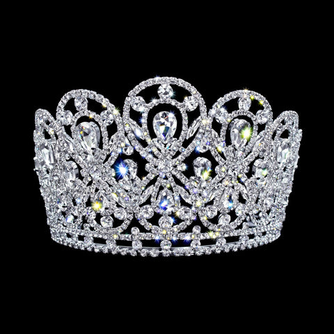 #17423 - The Eden Tiara 4.25" Tall Tiaras & Crowns up to 6" Rhinestone Jewelry Corporation