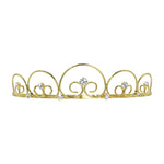 #15263G - Wire Snail Tiara - Gold Tiaras up to 1" Rhinestone Jewelry Corporation