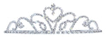 #13254 Settle Heart Tiara Tiaras up to 2" Rhinestone Jewelry Corporation