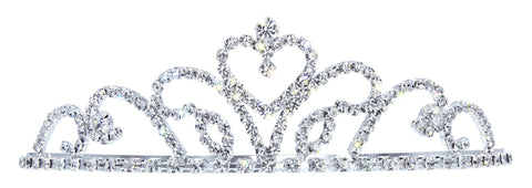 #13254 Settle Heart Tiara Tiaras up to 2" Rhinestone Jewelry Corporation