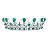 #17494- Emerald Majesty Crown 2" Silver - Princess Victoria Crown Replica Tiaras up to 2" Rhinestone Jewelry Corporation