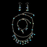 #17406 - Turquoise Bracelet, Earring, and Necklace Set (Limited Supply) Trendy Jewelry Rhinestone Jewelry Corporation