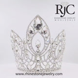 #17347 - The Magnificent Marquis (Wide) Adjustable Pageant Crown - 7" Tiaras & Crowns over 6" Rhinestone Jewelry Corporation
