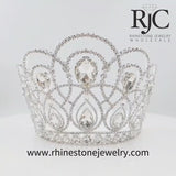#17359 - The Helena Adjustable Pageant Crown - 6" Tall Tiaras & Crowns over 6" Rhinestone Jewelry Corporation