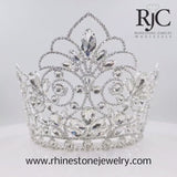 #17329 - Island Princess Adjustable Pageant Crown - 7" Tiaras & Crowns over 6" Rhinestone Jewelry Corporation