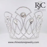 #17343- The Reigning Monarch Adjustable Pageant Crown - 6.5" Tiaras & Crowns over 6" Rhinestone Jewelry Corporation