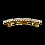 #11076G - 2 Row Rhinestone Barrette - Gold Barrettes Rhinestone Jewelry Corporation