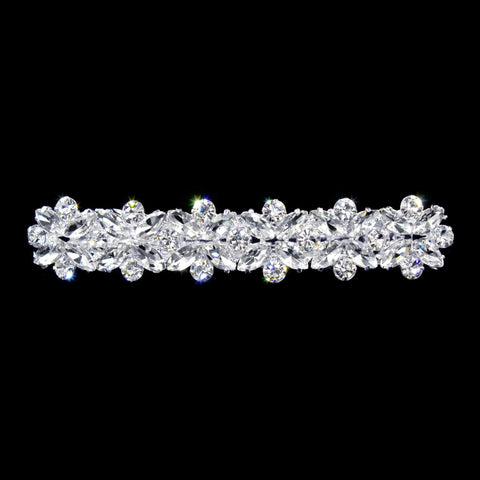 #12234 - Multiple Crystal Clover Barrette Barrettes Rhinestone Jewelry Corporation