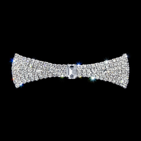 #12235 - Flair Bow Barrette Barrettes Rhinestone Jewelry Corporation