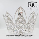 #17341 - Graceful Regalia Adjustable Pageant Crown - 7" Tall Tiaras & Crowns over 6" Rhinestone Jewelry Corporation