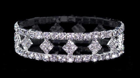 #13622 - Stretch Diamond Shape Bracelet Bracelets Rhinestone Jewelry Corporation