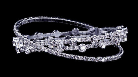 #16834 - Criss Cross Wraparound Bracelet Bracelets Rhinestone Jewelry Corporation